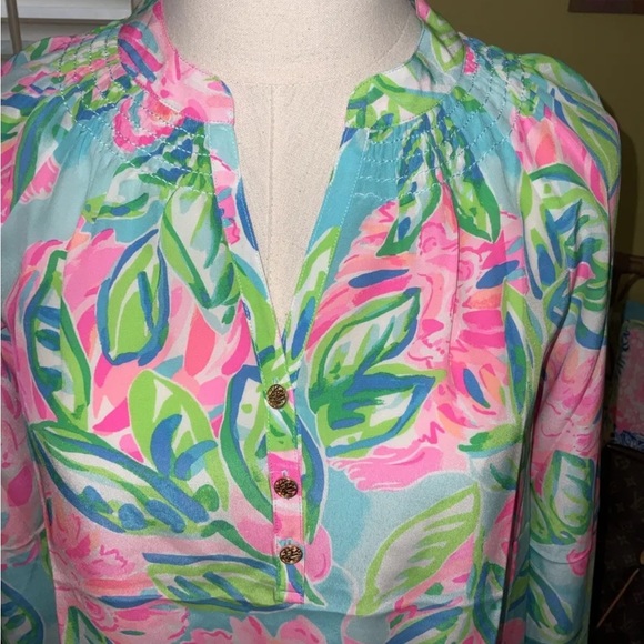 Lilly Pulitzer NWT Elsa Silk Top Totally Blossom Size XXS - Picture 9 of 10
